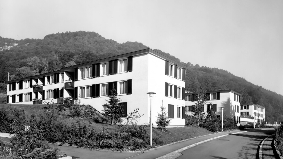 Siedlung Leimbach in Zürich aus dem Baugeschichtlichen Archiv der Stadt Zürich aus dem Jahre 1965 (Fotograf: Peter Grünert)