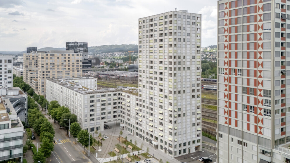 Blick auf die Siedlung Letzi an der Hohlstrasse in Altstetten.